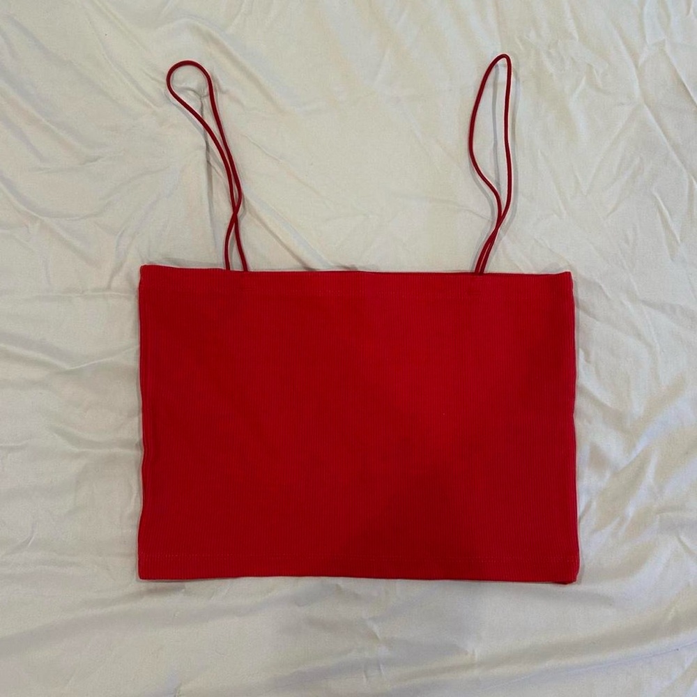 zara red tank top